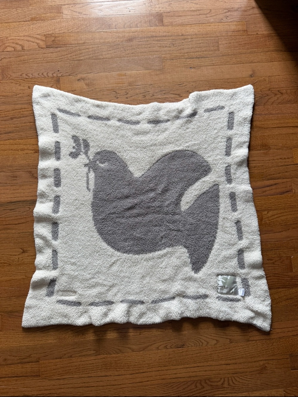Barefoot Dreams Covered in Prayer Baby Blanket  Hope for Peace Dove grey & cream